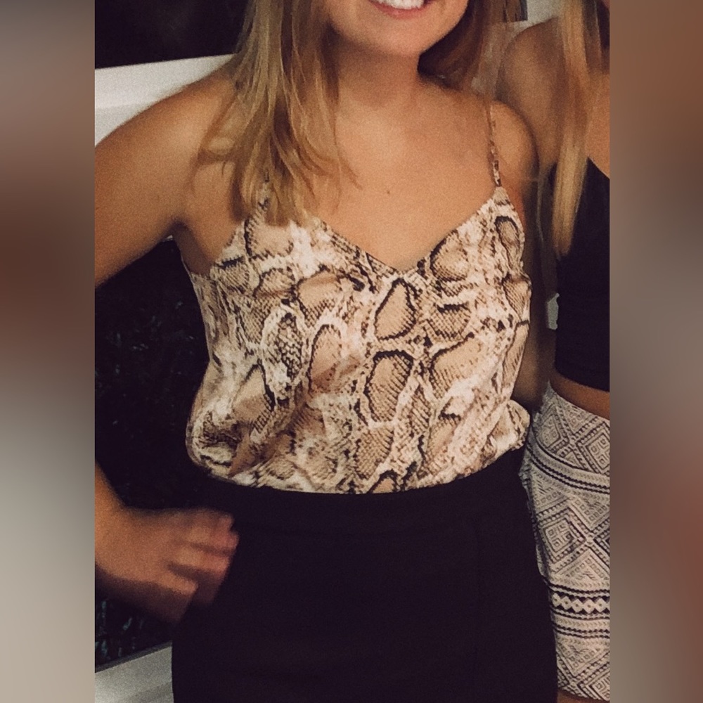 Snake Print Silky Tank Top